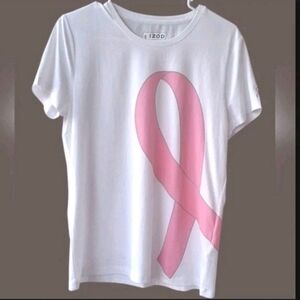 Izod T-Shirt White Short Sleeve Breast Cancer Size L
